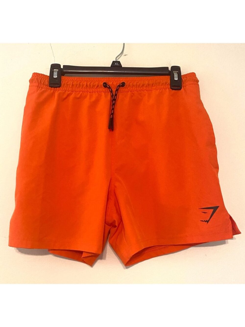 Men's Gymshark Orange 2-Pocket Lined Hybrid Gym Swim Trunks Shorts Size Medium